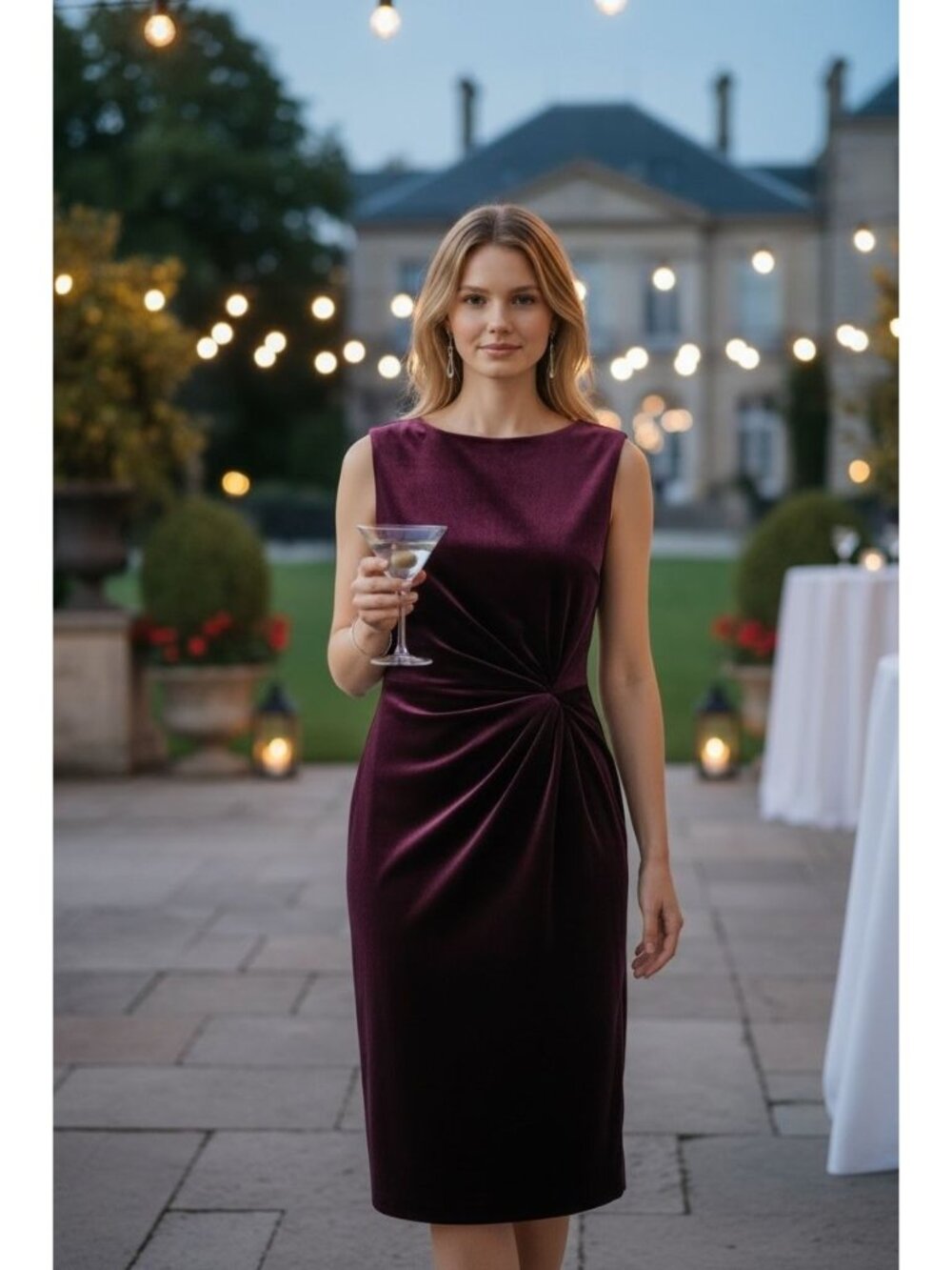Jessica Howard Crushed Velvet Cocktail Evening Dress Womens 14 Wedding Guest